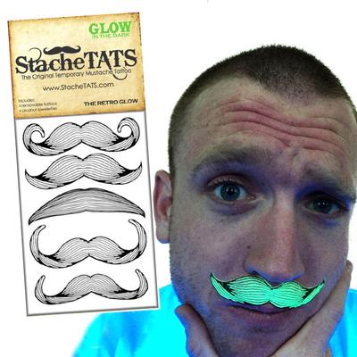 Click to get Stache Tats Glow in the Dark Mustache Tattoos Retro Style