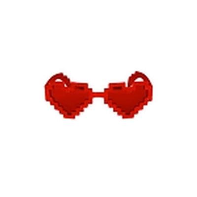 Click to get Pixel Heart Glasses Red Red Lenses