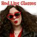 Red Lips Mirror Glasses