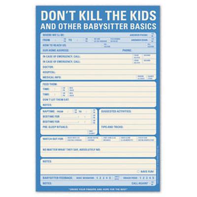 Click to get Dont Kill the Kids Babysitter Checklist